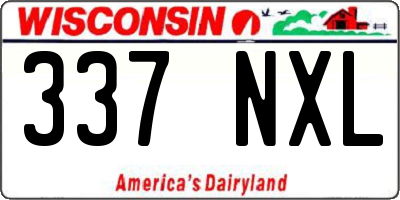 WI license plate 337NXL