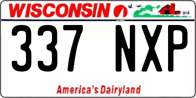 WI license plate 337NXP