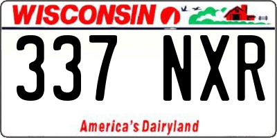 WI license plate 337NXR