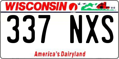 WI license plate 337NXS
