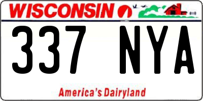 WI license plate 337NYA