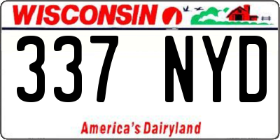 WI license plate 337NYD