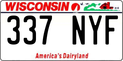 WI license plate 337NYF