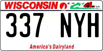WI license plate 337NYH