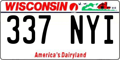 WI license plate 337NYI