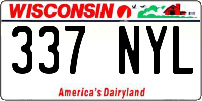WI license plate 337NYL