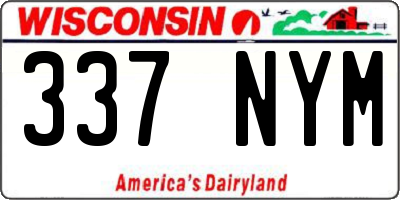 WI license plate 337NYM
