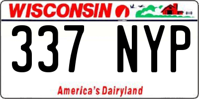 WI license plate 337NYP