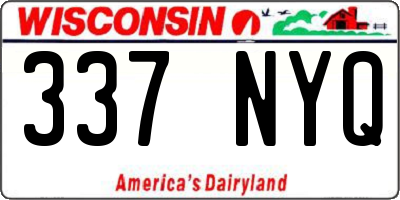 WI license plate 337NYQ