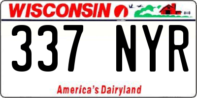 WI license plate 337NYR