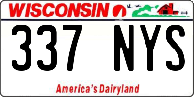 WI license plate 337NYS