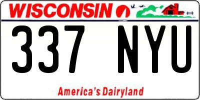 WI license plate 337NYU