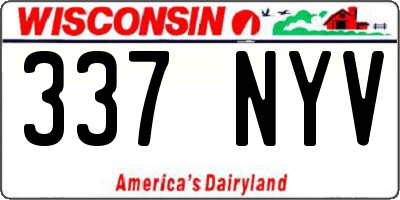 WI license plate 337NYV