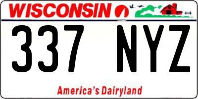 WI license plate 337NYZ