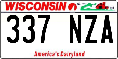 WI license plate 337NZA