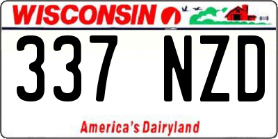 WI license plate 337NZD