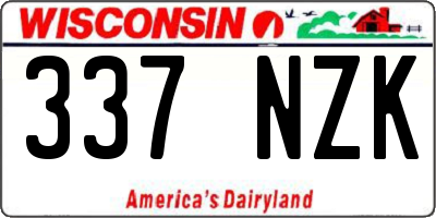 WI license plate 337NZK