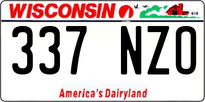 WI license plate 337NZO