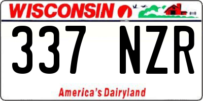 WI license plate 337NZR