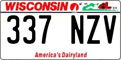 WI license plate 337NZV