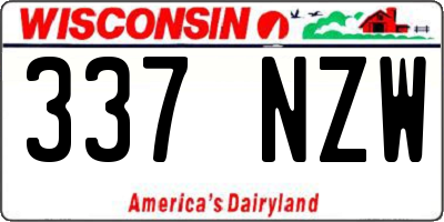 WI license plate 337NZW