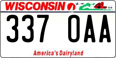 WI license plate 337OAA