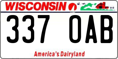 WI license plate 337OAB