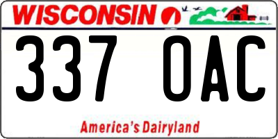 WI license plate 337OAC