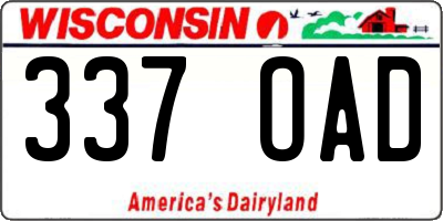 WI license plate 337OAD
