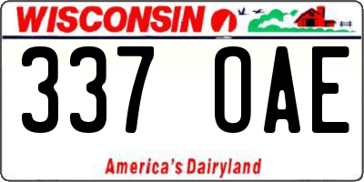 WI license plate 337OAE