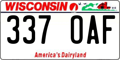 WI license plate 337OAF