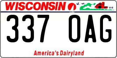WI license plate 337OAG
