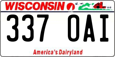 WI license plate 337OAI