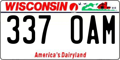 WI license plate 337OAM