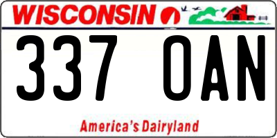 WI license plate 337OAN