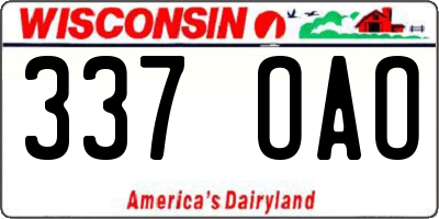 WI license plate 337OAO