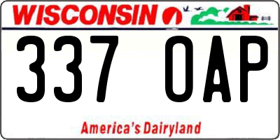 WI license plate 337OAP