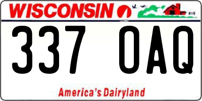 WI license plate 337OAQ