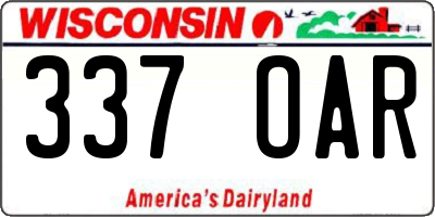 WI license plate 337OAR