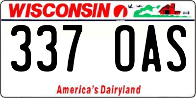 WI license plate 337OAS