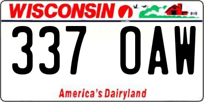 WI license plate 337OAW