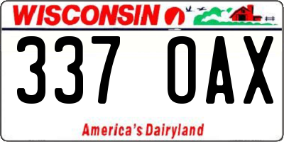 WI license plate 337OAX