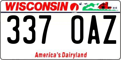 WI license plate 337OAZ
