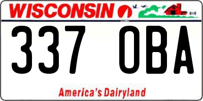 WI license plate 337OBA