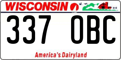 WI license plate 337OBC