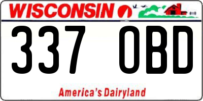 WI license plate 337OBD