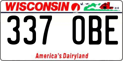 WI license plate 337OBE