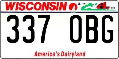 WI license plate 337OBG