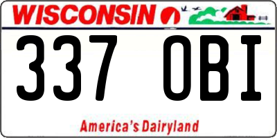WI license plate 337OBI