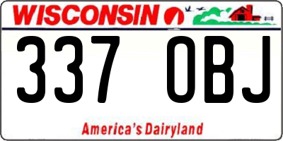 WI license plate 337OBJ